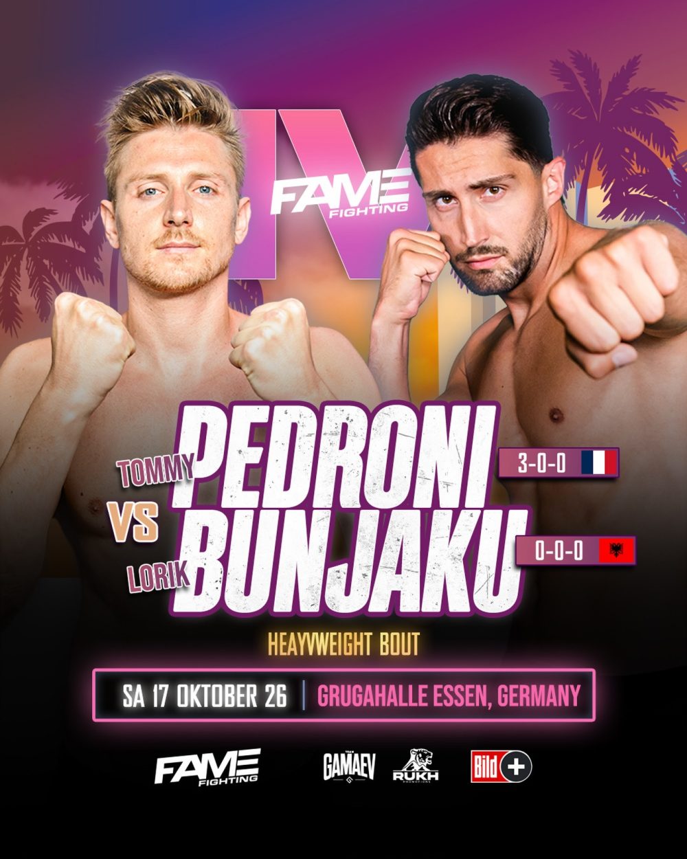 Der nächste Kampf für ‚Fame Fighting IV‘ steht fest„: Tommy Pedroni trifft auf Lorik Bunjaku