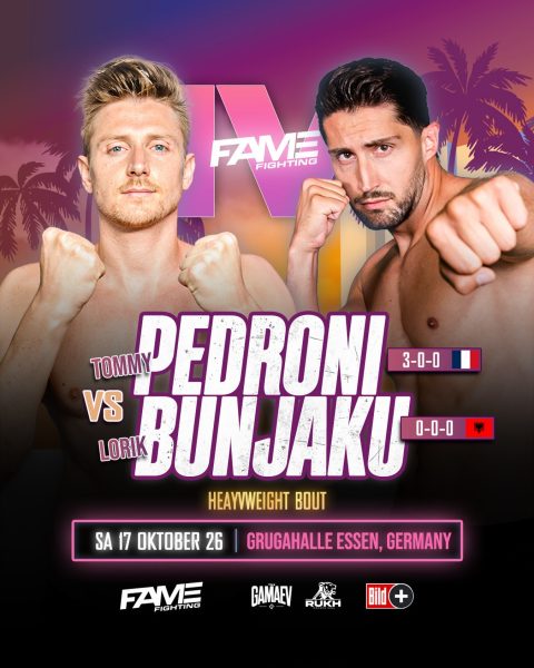 Der nächste Kampf für ‚Fame Fighting IV‘ steht fest„: Tommy Pedroni trifft auf Lorik Bunjaku