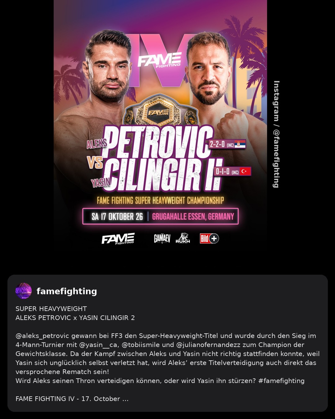 Aleksandar Petrovic und Yasin Cilingir bekommen Revanche im Ring