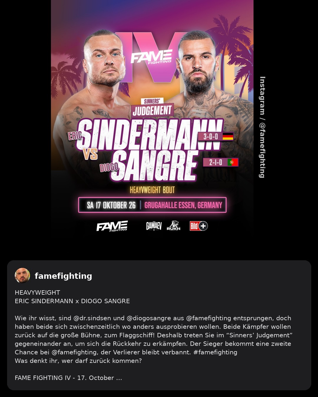 Nach Streit um geplatzten Kampf: Eric und Diogo boxen bei „Fame Fighting