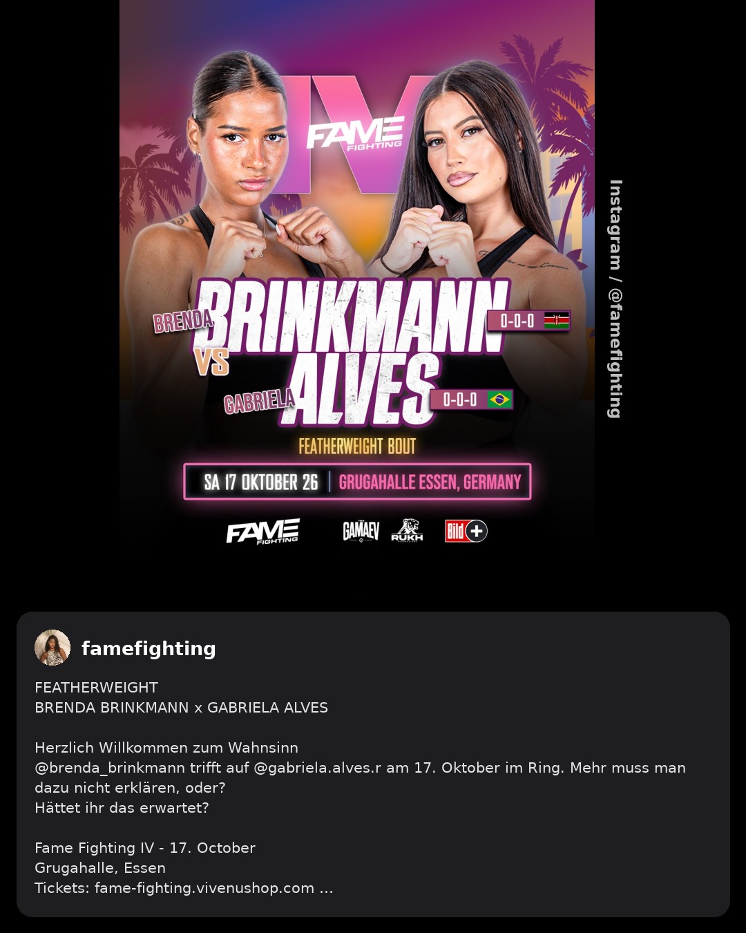 Fame Fighting: Brenda Brinkmann boxt gegen Gabriela Alves Rodríguez