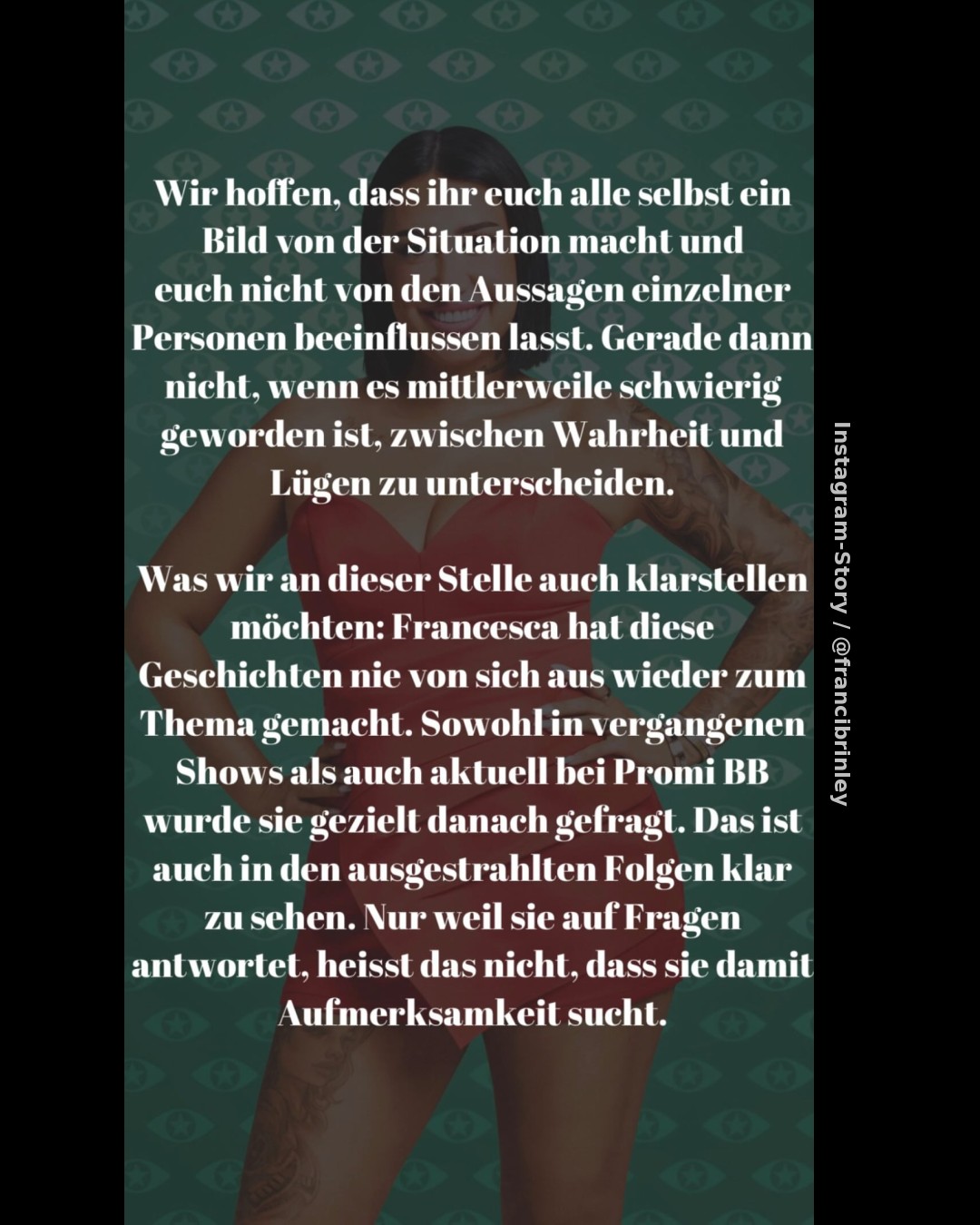 Nach heftigen Vorwürfen bei „Promi Big Brother“: Familie und Freunde verteidigen Francesca Morgese