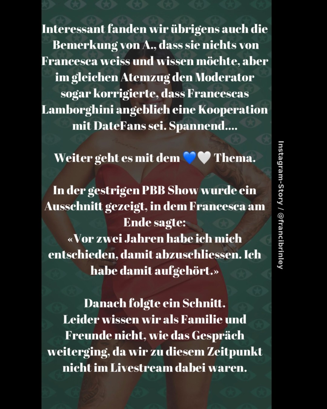 Nach heftigen Vorwürfen bei „Promi Big Brother“: Familie und Freunde verteidigen Francesca Morgese