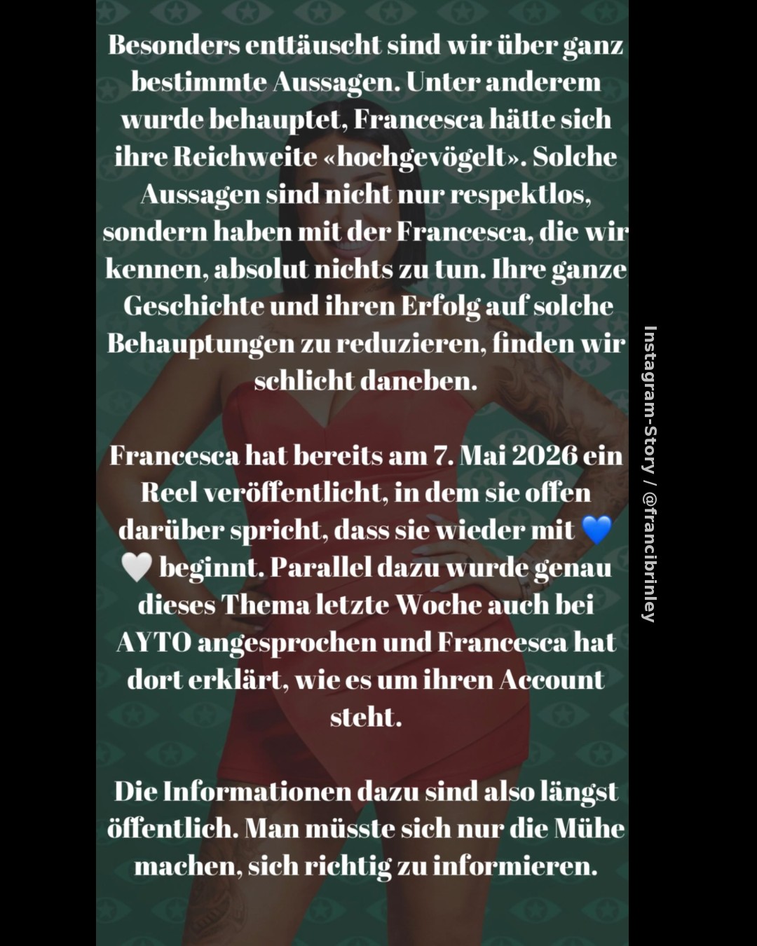 Nach heftigen Vorwürfen bei „Promi Big Brother“: Familie und Freunde verteidigen Francesca Morgese