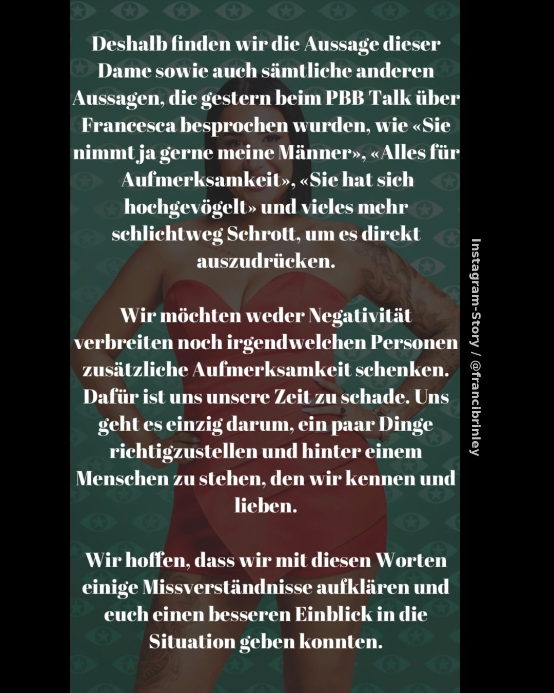 Nach heftigen Vorwürfen bei „Promi Big Brother“: Familie und Freunde verteidigen Francesca Morgese