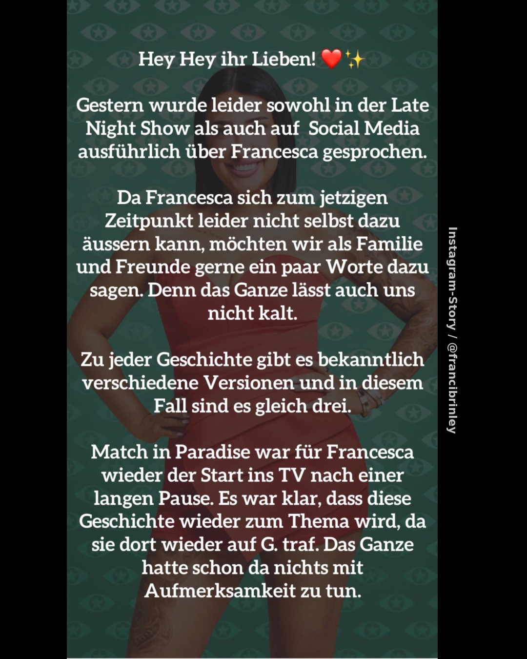 Nach heftigen Vorwürfen bei „Promi Big Brother“: Familie und Freunde verteidigen Francesca Morgese