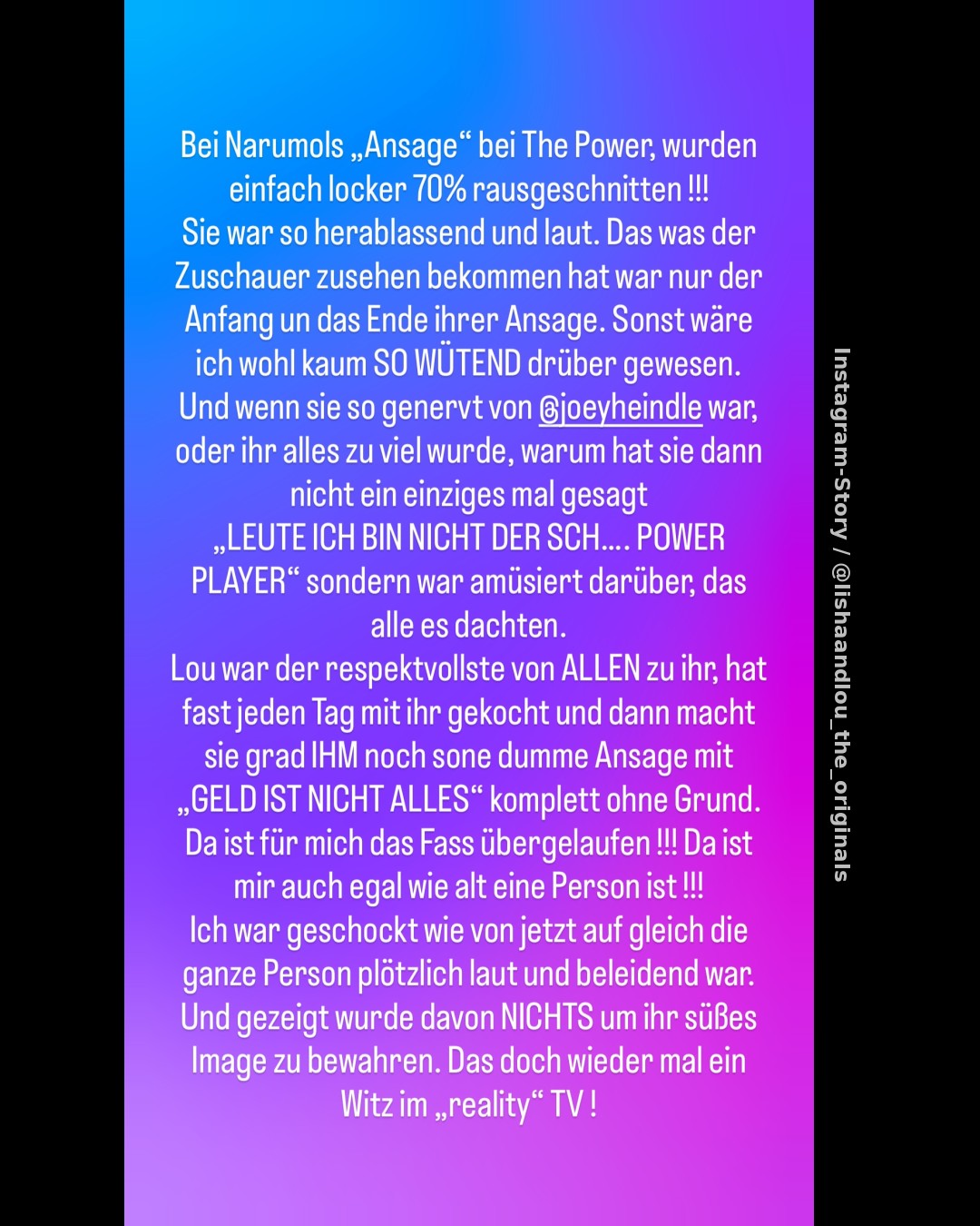 Lisha Savage kritisiert gekürzte Streitszene mit Narumol David bei „The Power“
