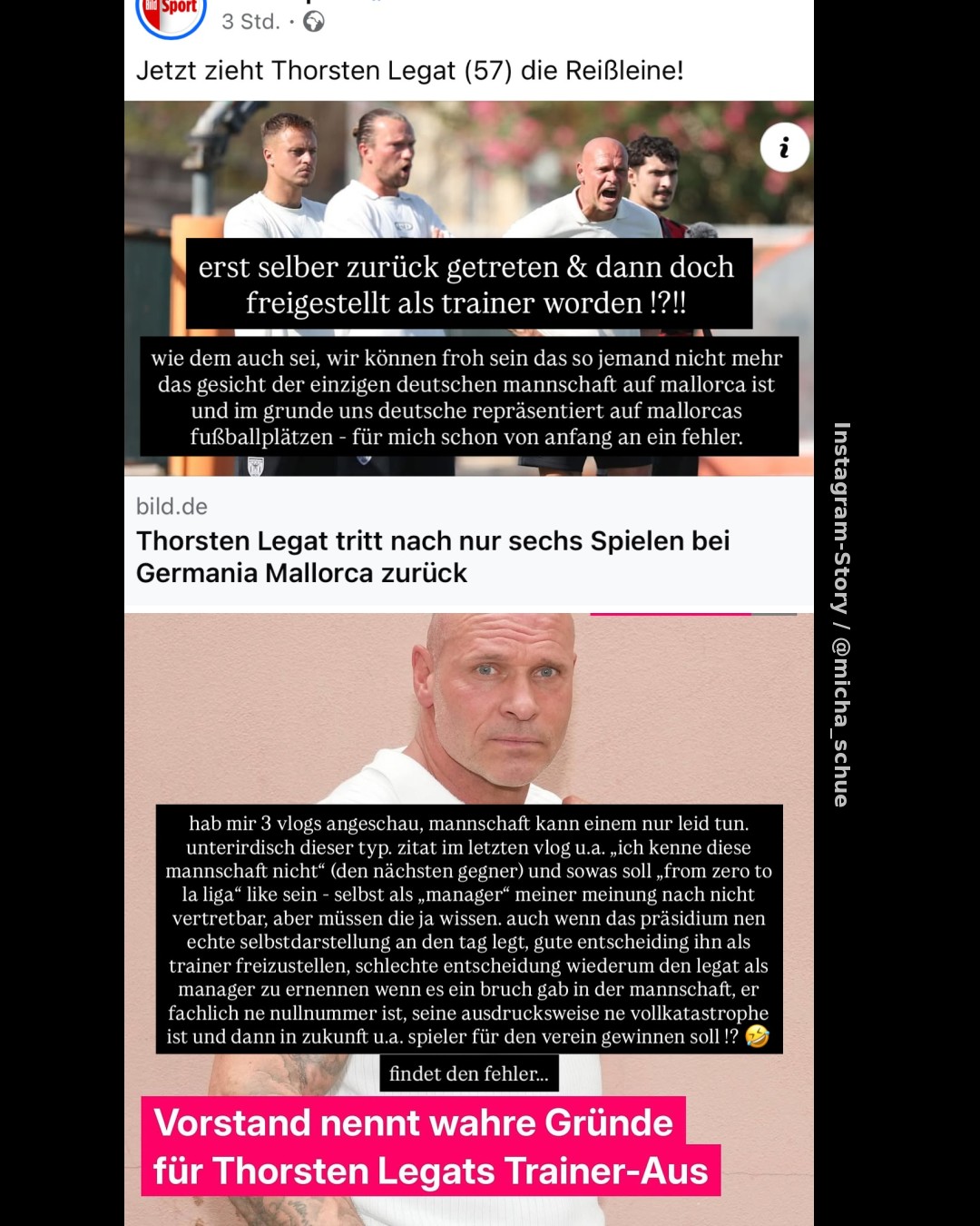 „Von Anfang an ein Fehler“: Micha Schüler kritisiert Thorsten Legat nach Trainer-Aus