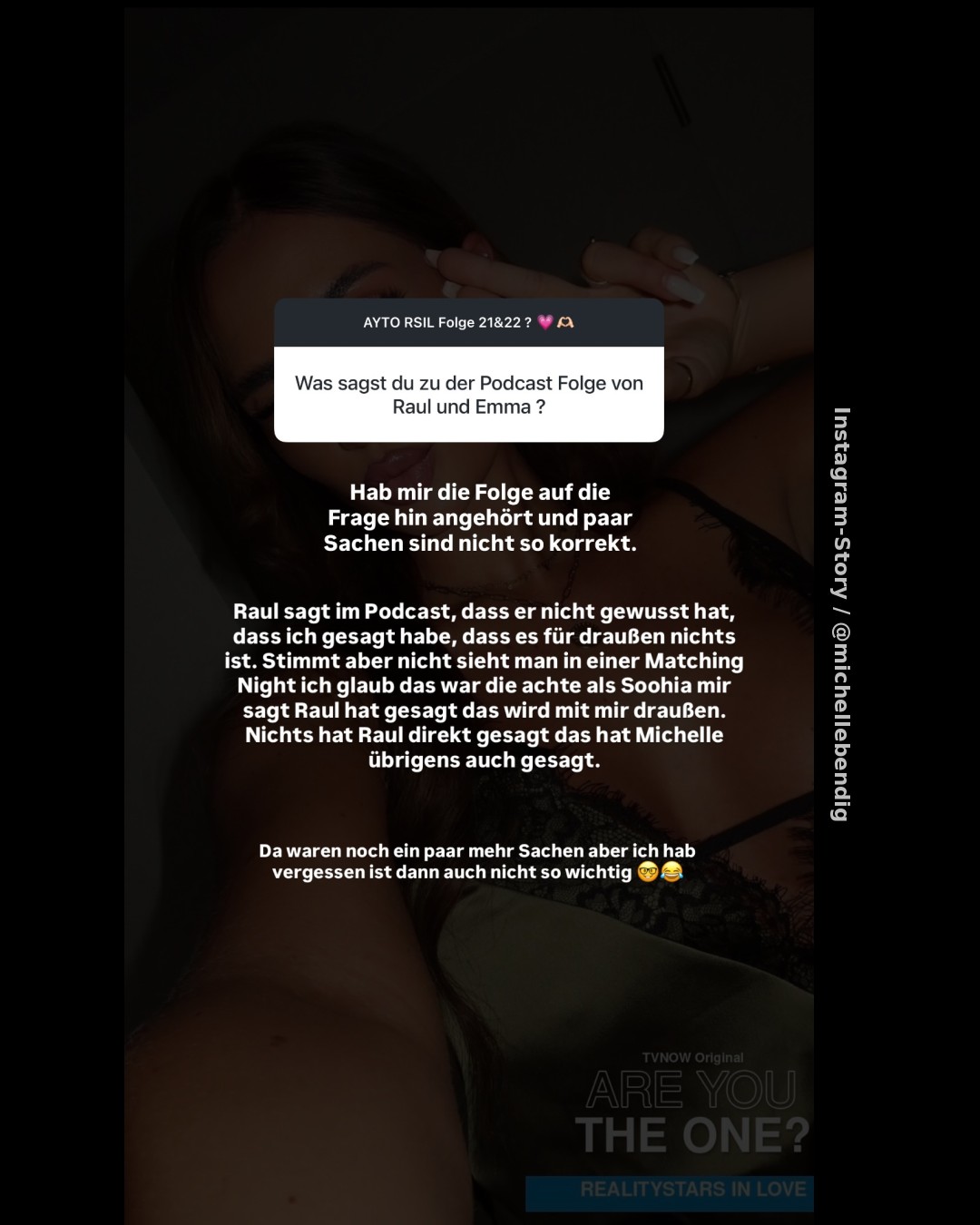 Michelle Bendig schildert Kontaktabbruch von Raúl Richter nach „Are You The One“