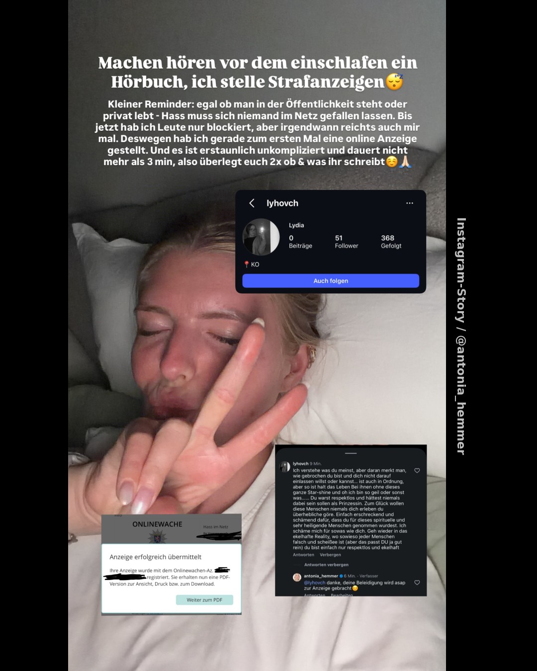 Nach Angriff im Netz: Antonia Hemmer reicht erstmals Strafanzeige ein