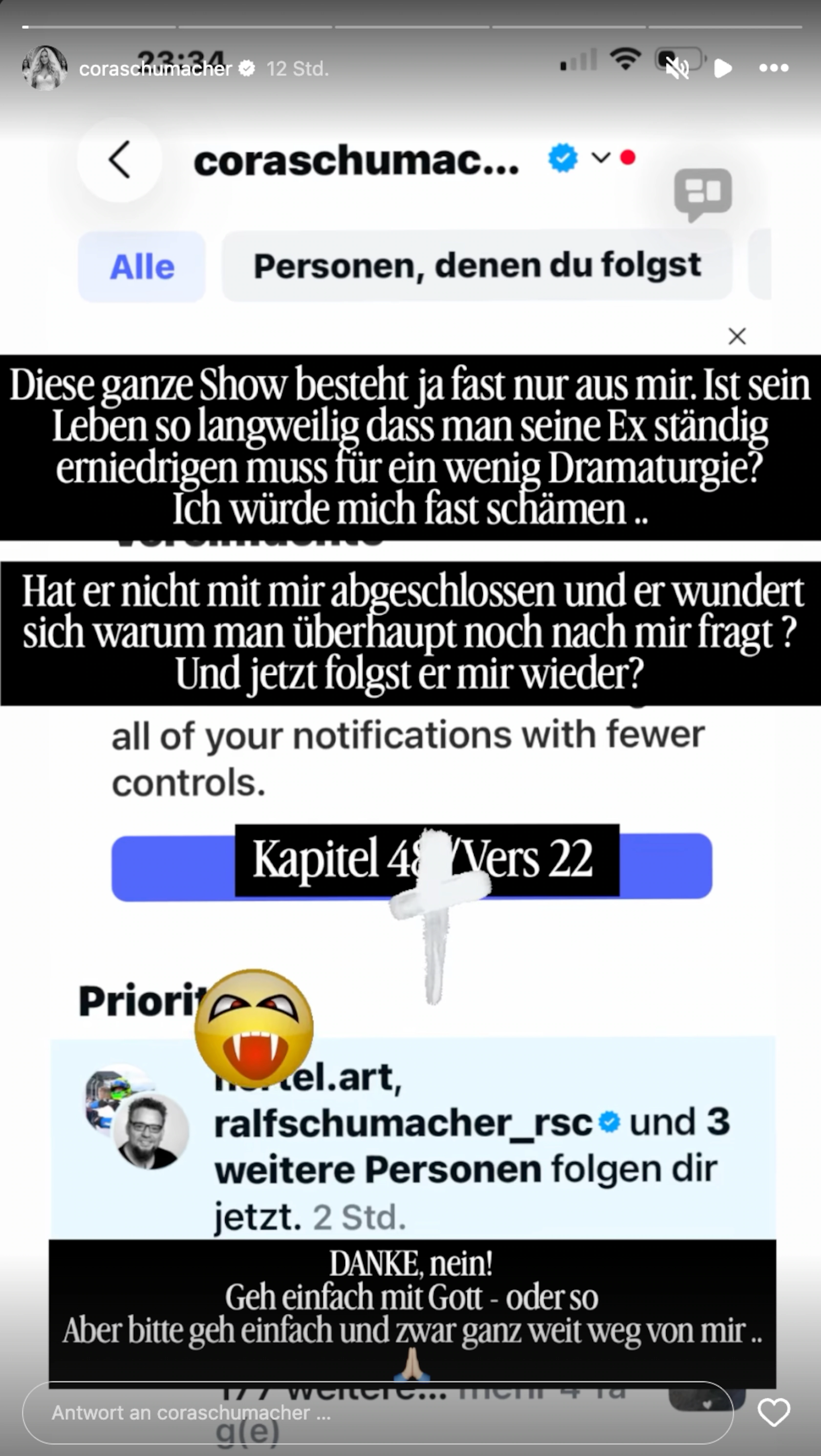 Neuer Ärger auf Instagram: Cora Schumacher blockiert ihren Ex-Mann
