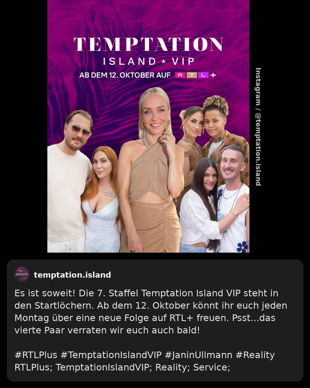 "Temptation Island VIP“ startet am 12. Oktober bei RTL+