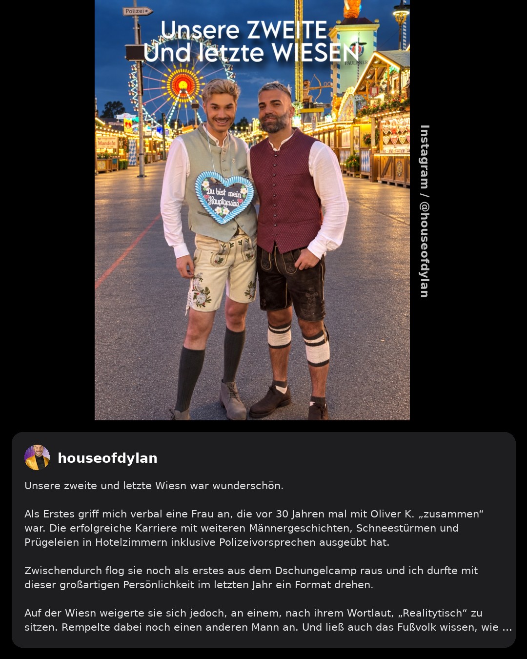 Sam Dylan verschärft Wiesn-Streit mit Verena Kerth