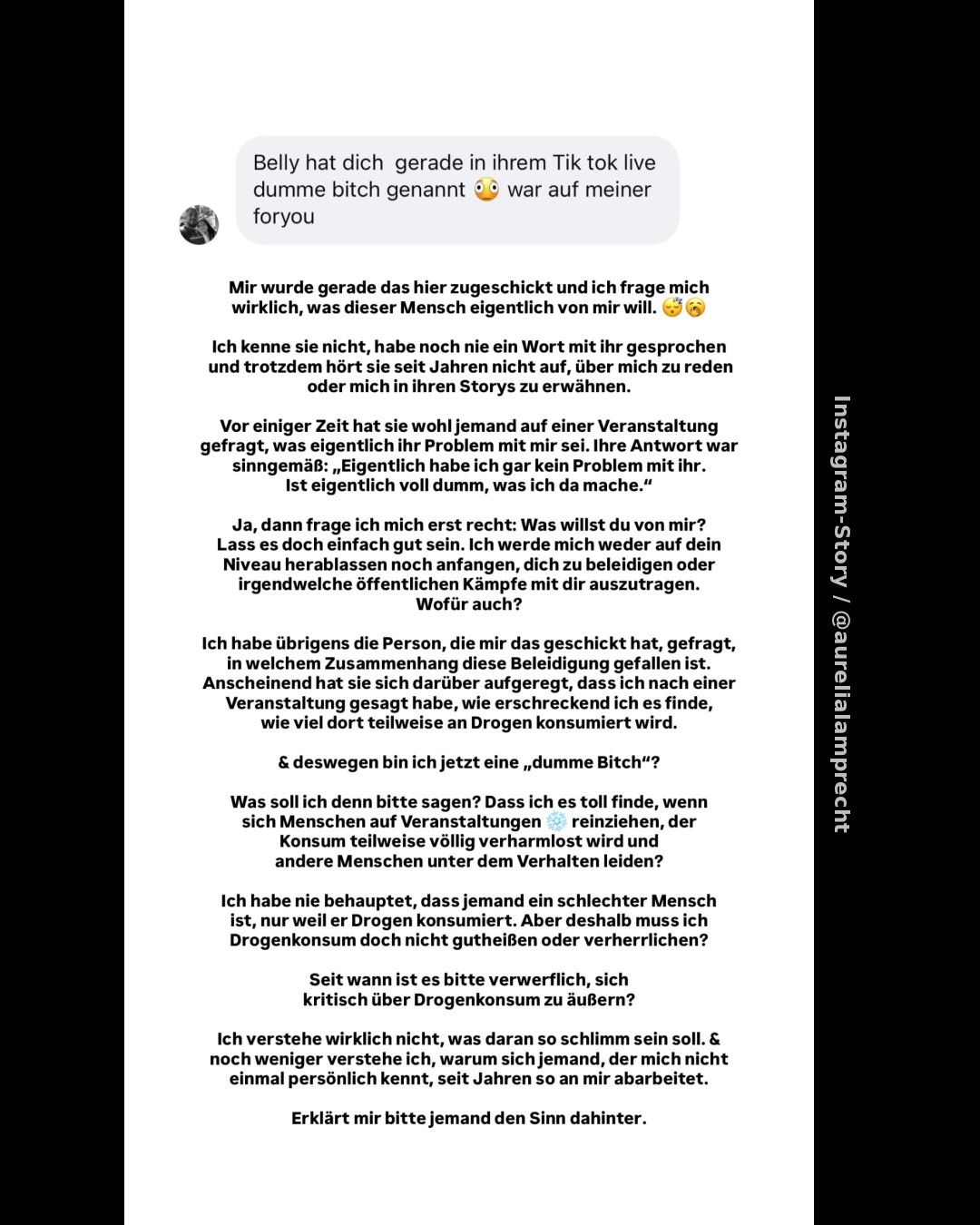 Nach TikTok-Stream: Zwischen Aurelia Lamprecht und Bellydah Venosta entbrennt ein Streit