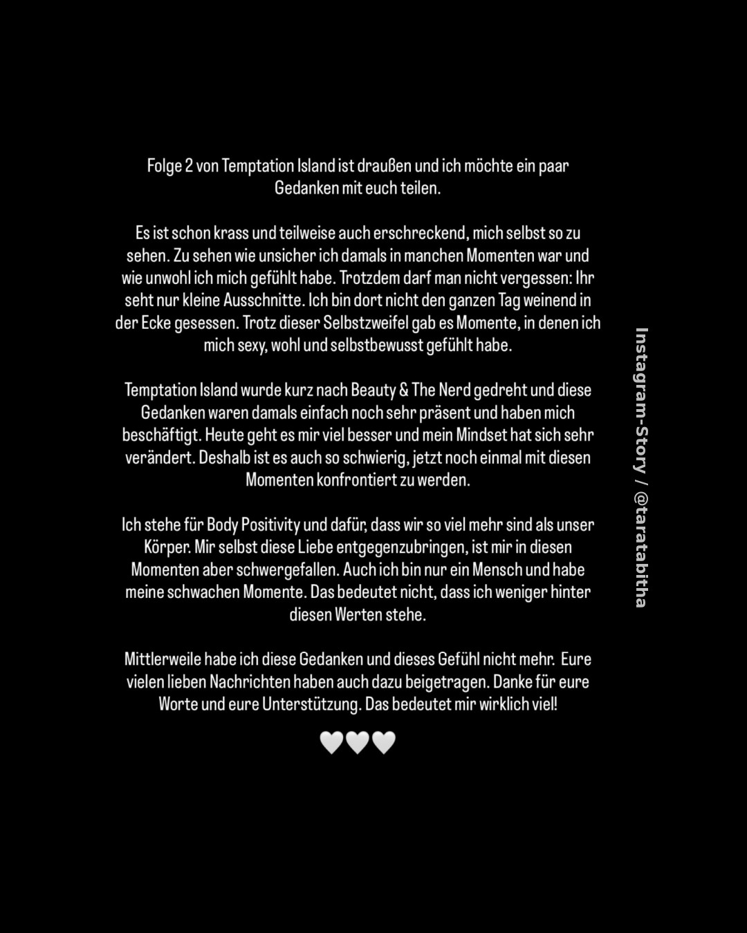 „Temptation Island VIP“: Tara Tabitha spricht über Selbstzweifel